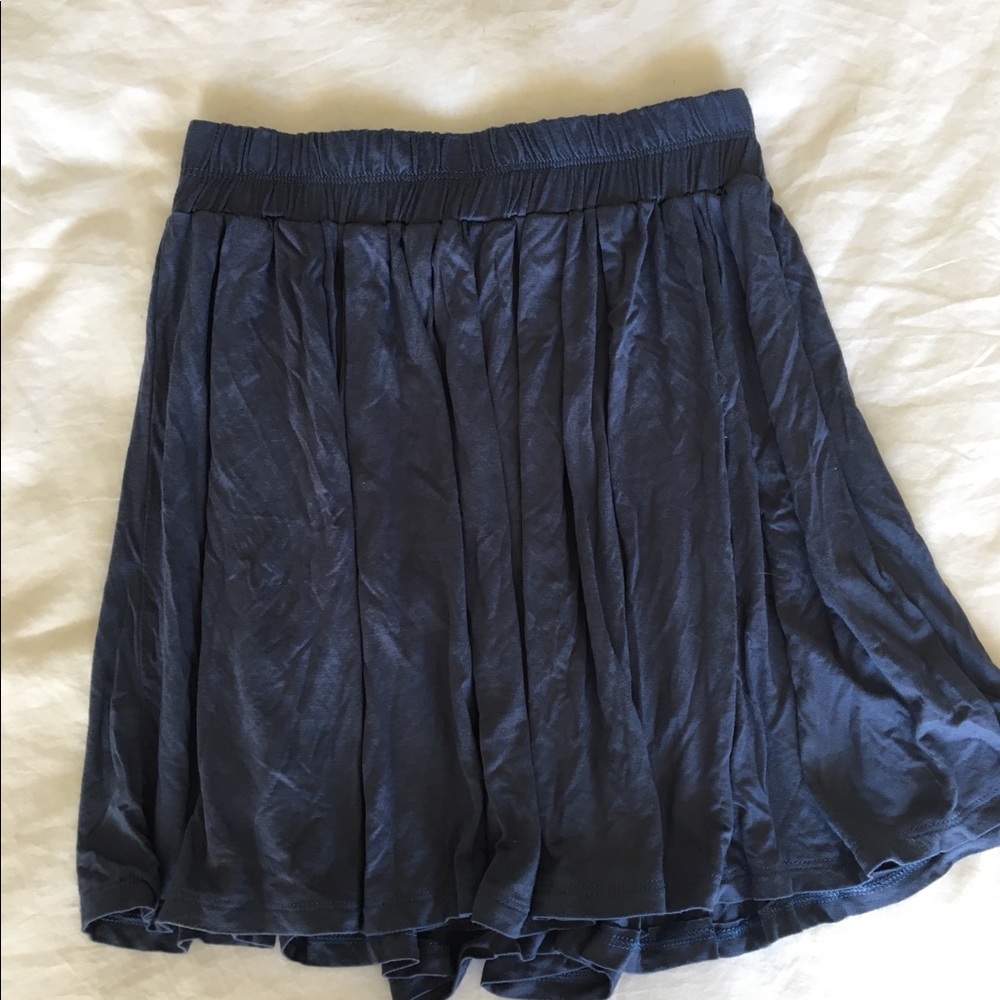 Flowy blue skirt.